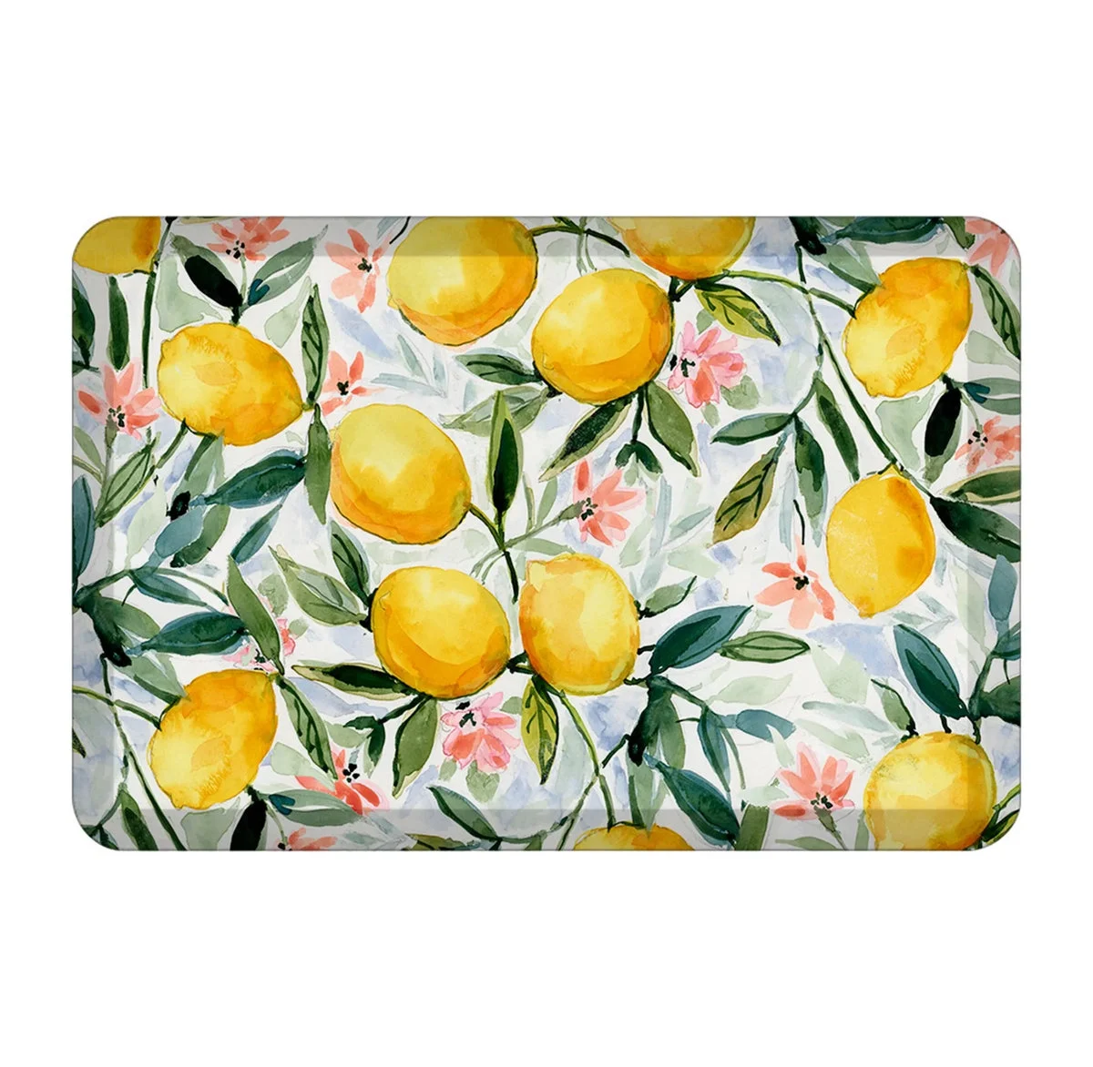 Kathy Ireland Home Anti-Fatigue Kitchen Mat - Floral Lemon Design