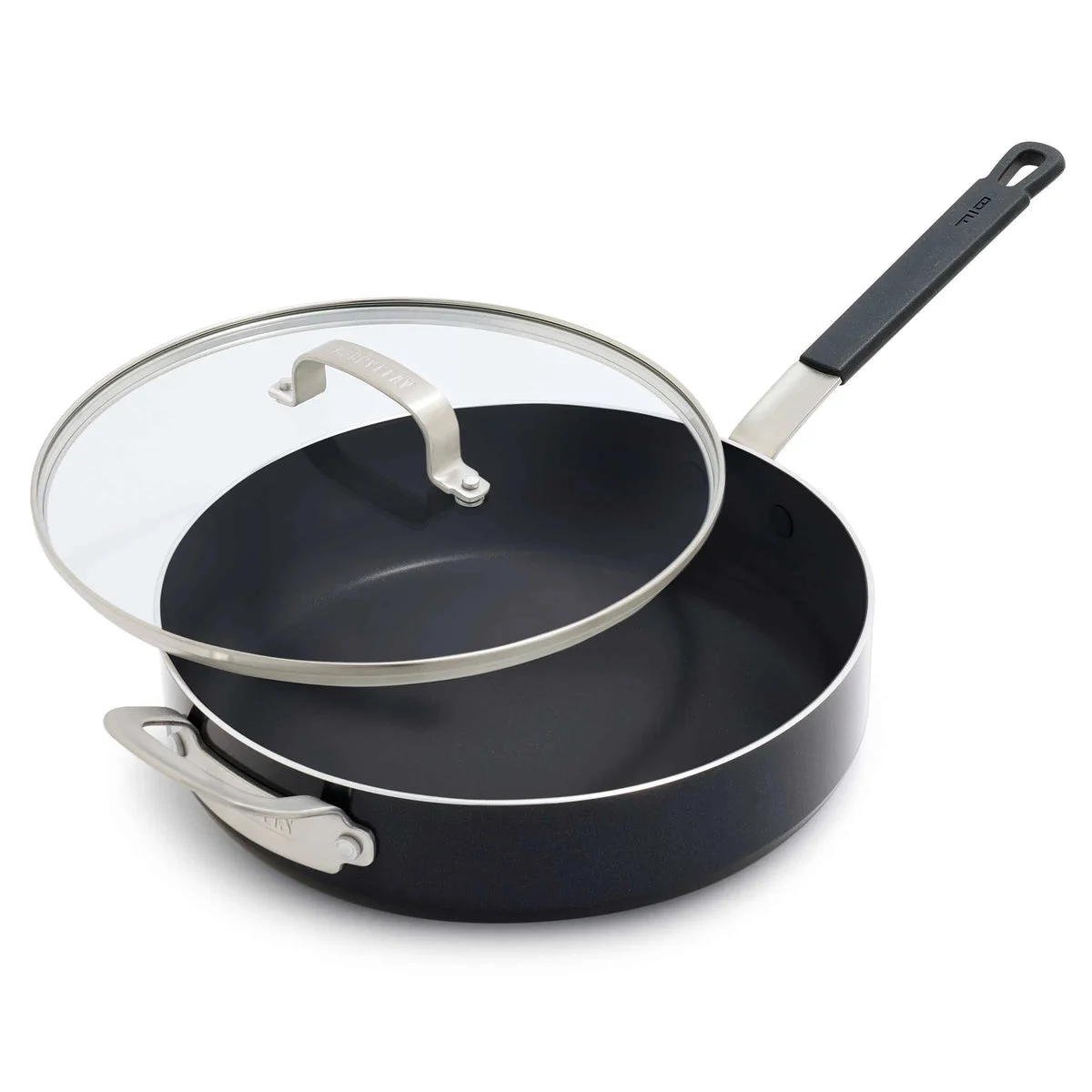 GreenPan Nonstick Sauté Pan with Glass Lid - Black