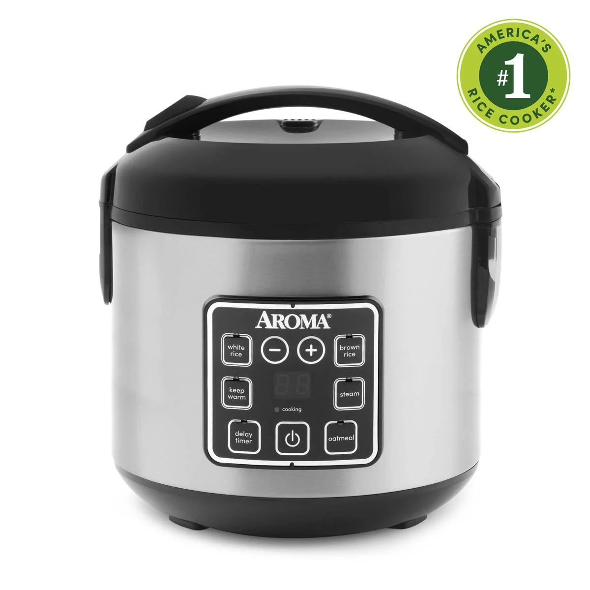Aroma Digital Rice Cooker & Food Steamer - Silver