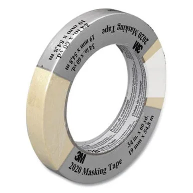 3m 2020-75A-BK Commercial-grade Masking Tape For Production Painting, 0.7" X 60 Yds, Natural, 1/roll