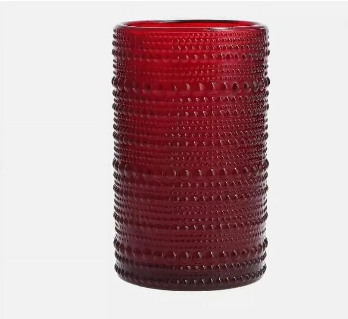 Fortessa Jupiter Red Beaded Textured Glass Tumblers - 8 Piece Set, 13 Ounces Each