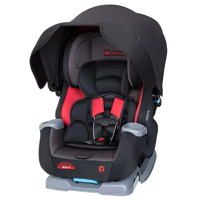 Baby Trend Cover Me 4 in 1 Convertible Car Seat w/ Canopy Scooter - Black/Red