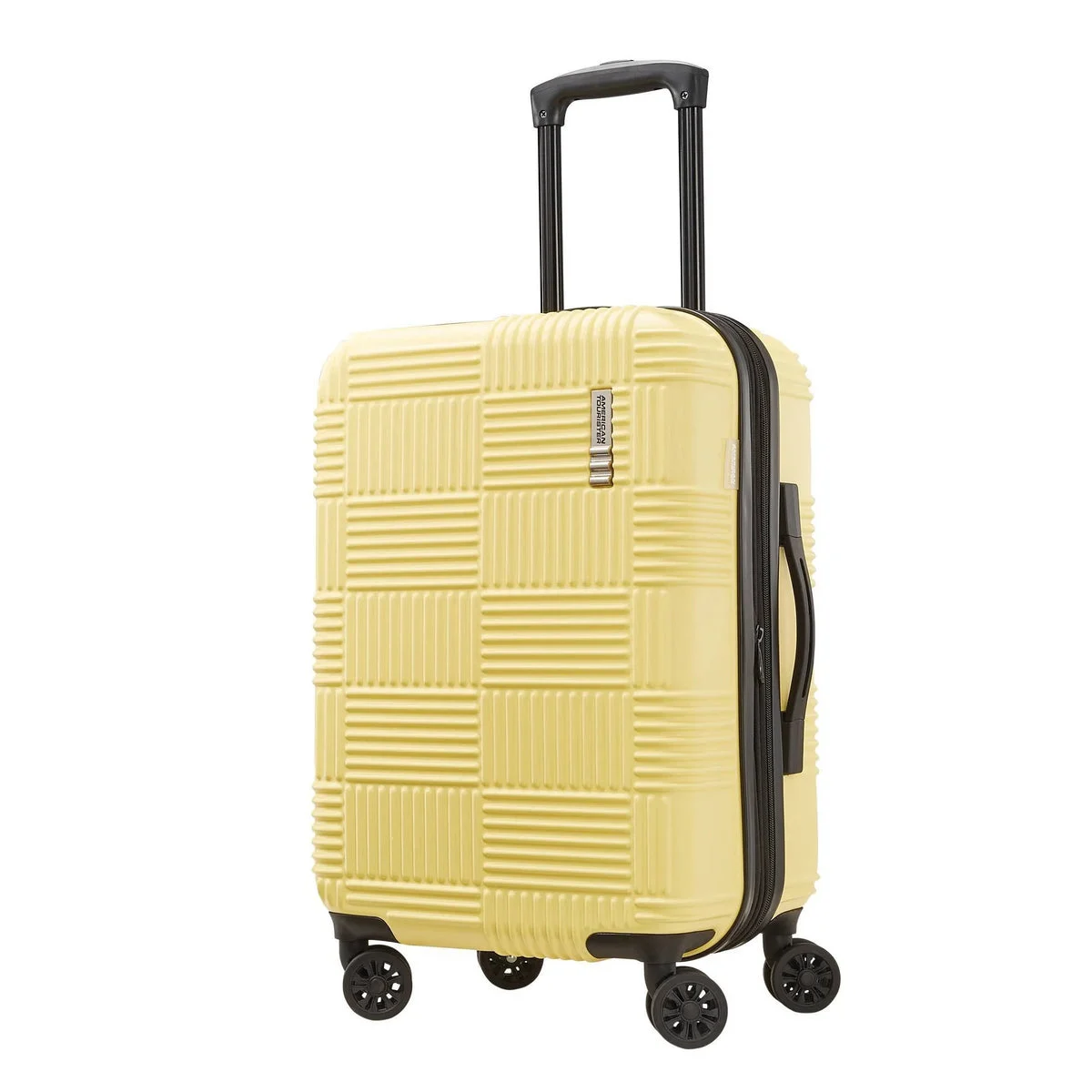 American Tourister Checkered Hardside Carry On Spinner Suitcase - Yellow