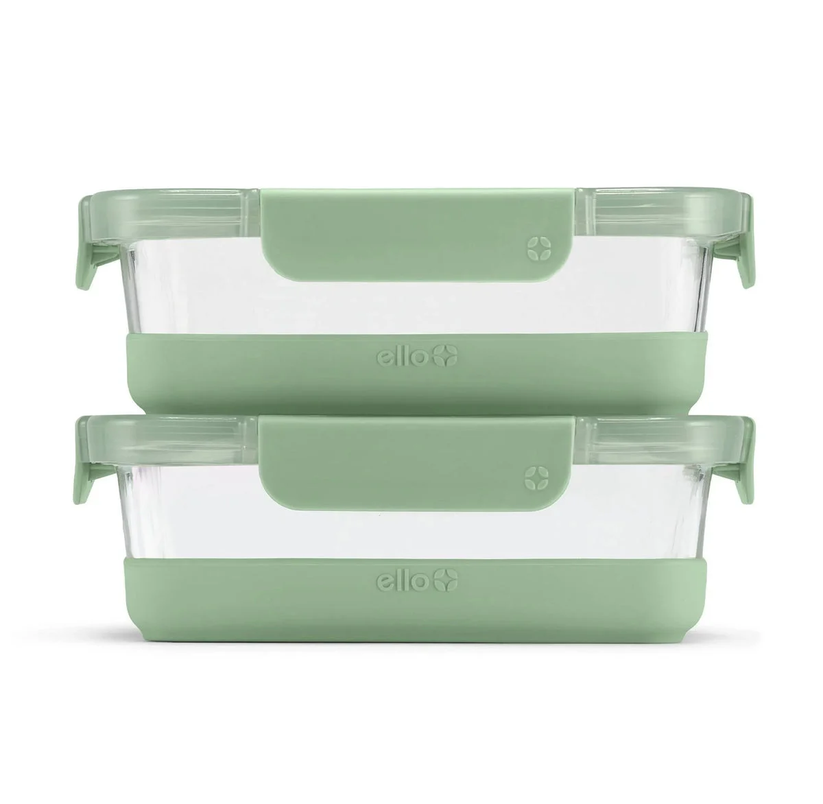 Ello 4pc 3.4c Glass Refresh Food Storage Container Set Green