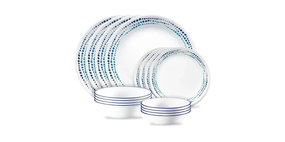 Corelle Dinnerware Set - Ocean Blues - Service for 4