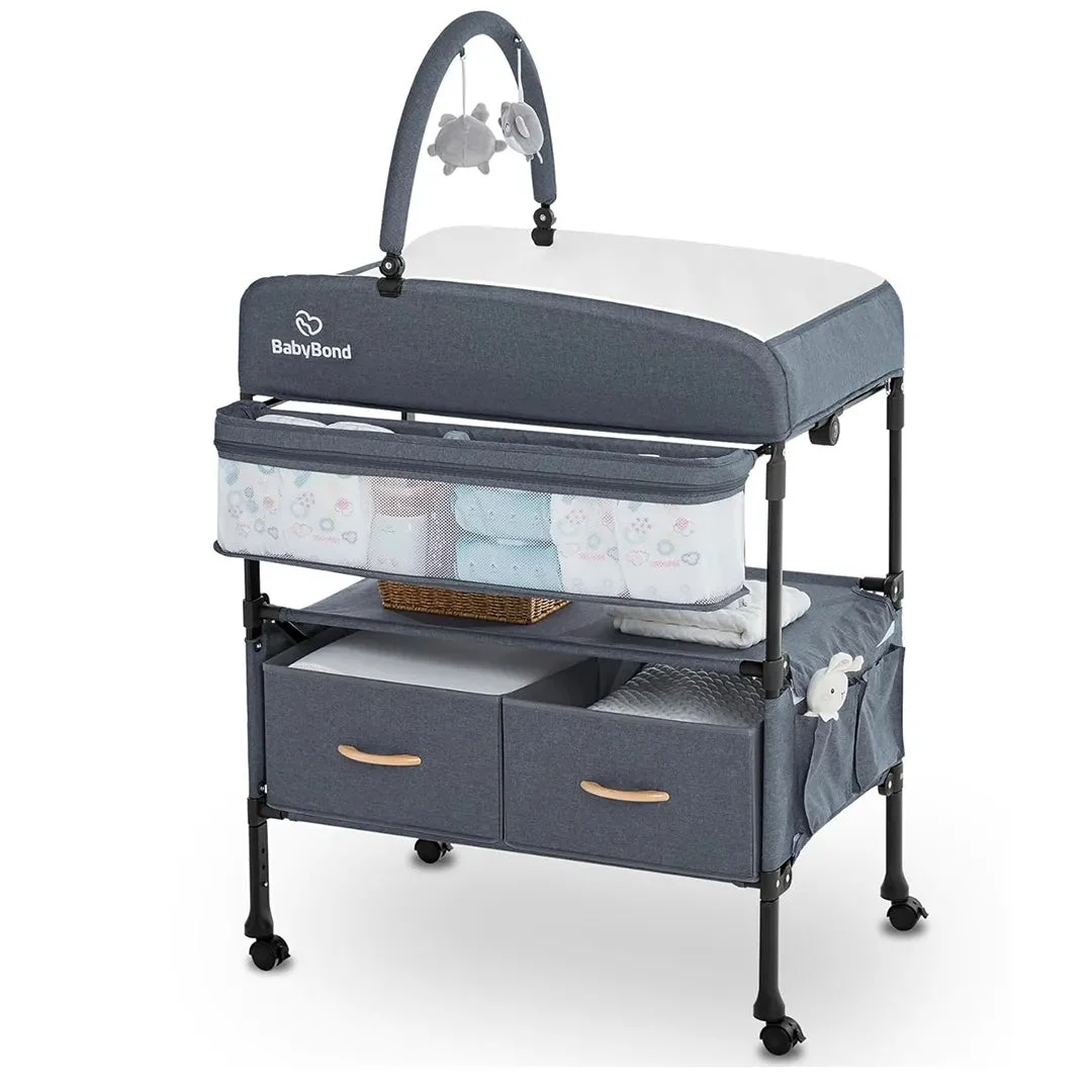 BabyBond Portable Baby Changing Table - Grey