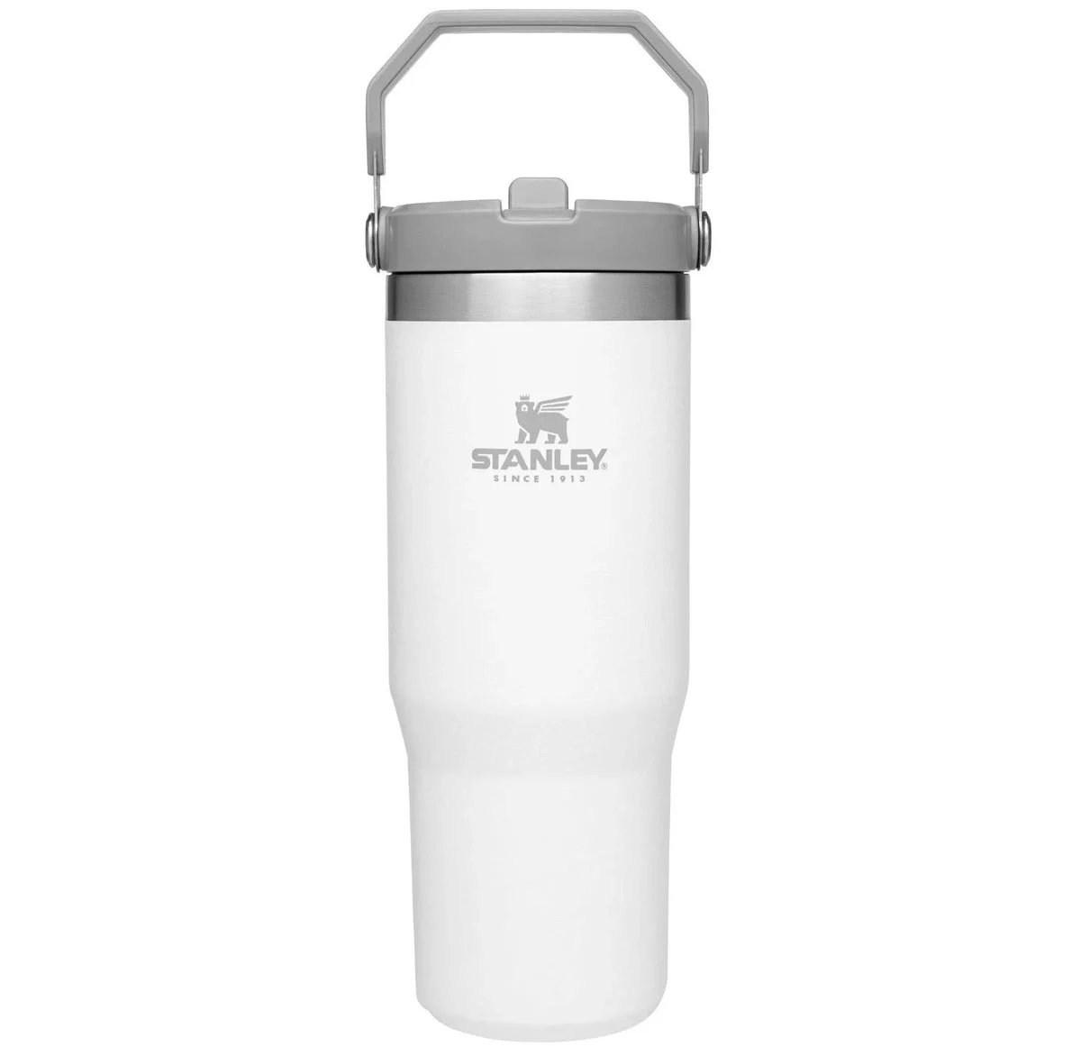 Stanley 30 oz Stainless Steel Ice Flow Flip Straw Tumbler Polar: Dishwasher-Safe Drinkware for Hot & Cold Beverages (See Description)