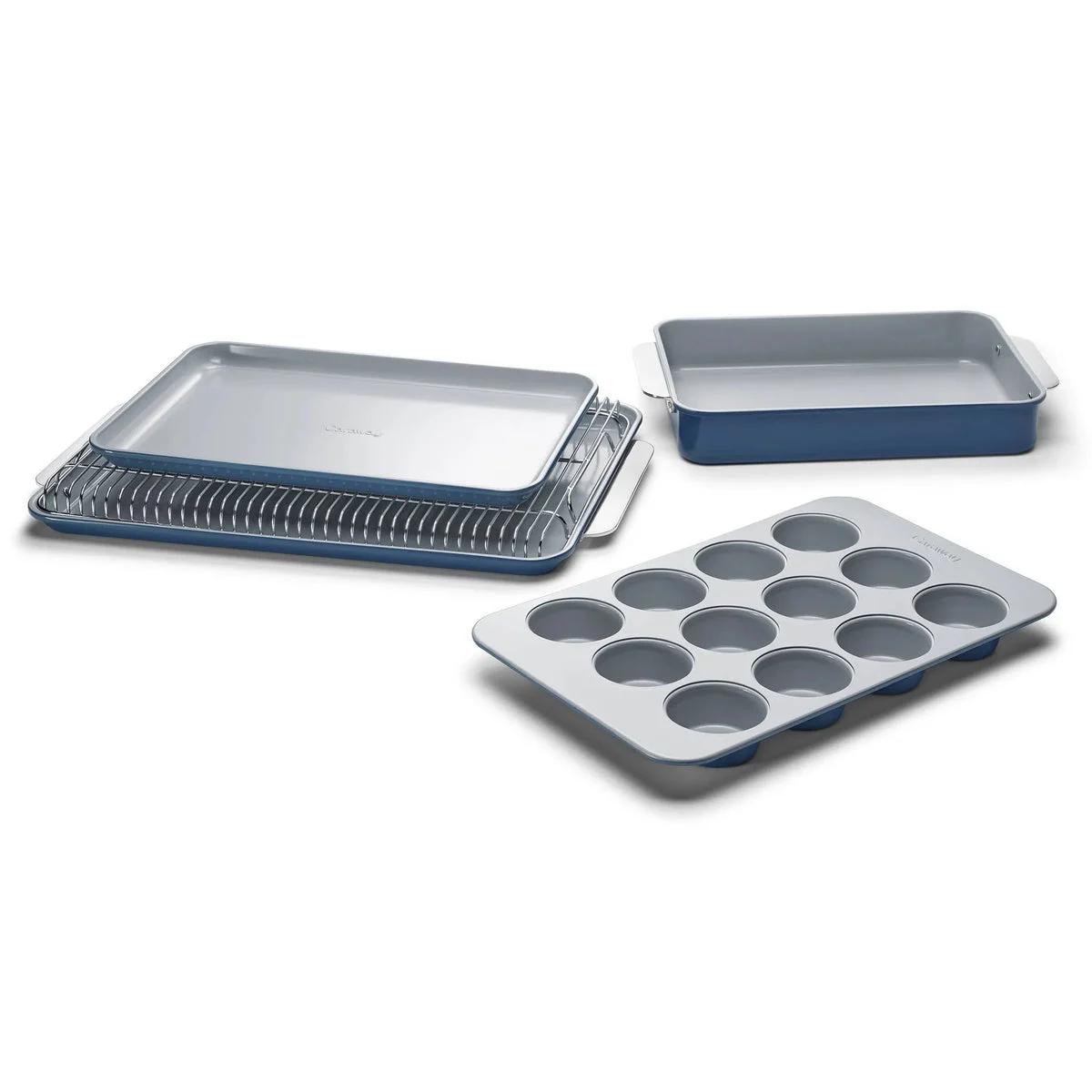 Caraway Non-Stick Ceramic Half Bakeware Set - Navy