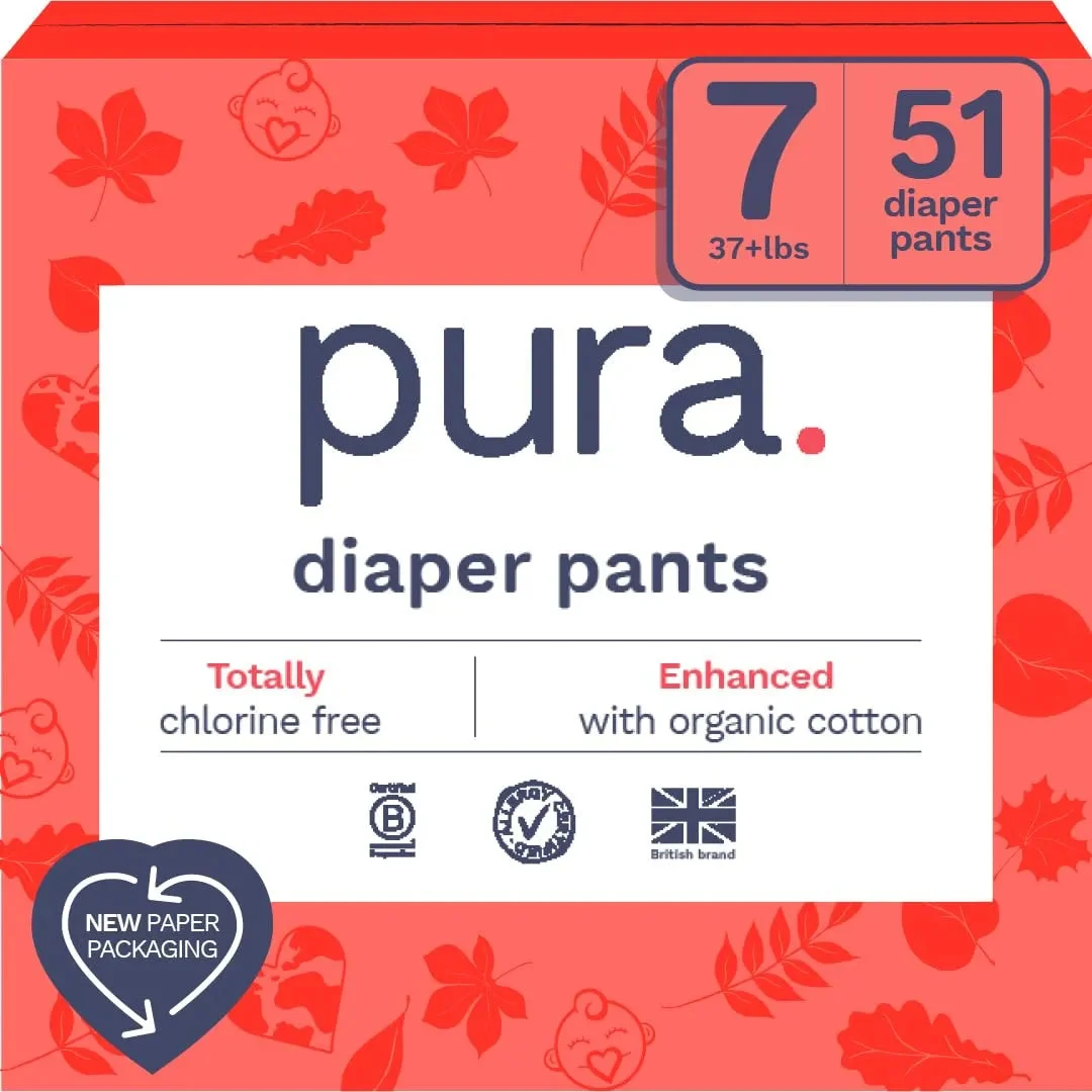 Pura 51ct Hypoallergenic Diaper Pants - Size 7 (37+ lbs)