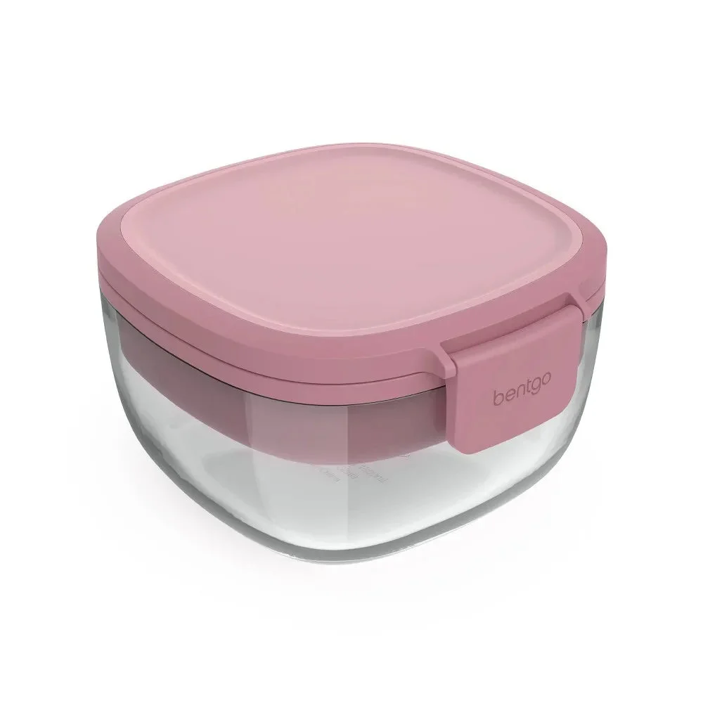 Bentgo Glass Leak-Proof Salad Container - Rose