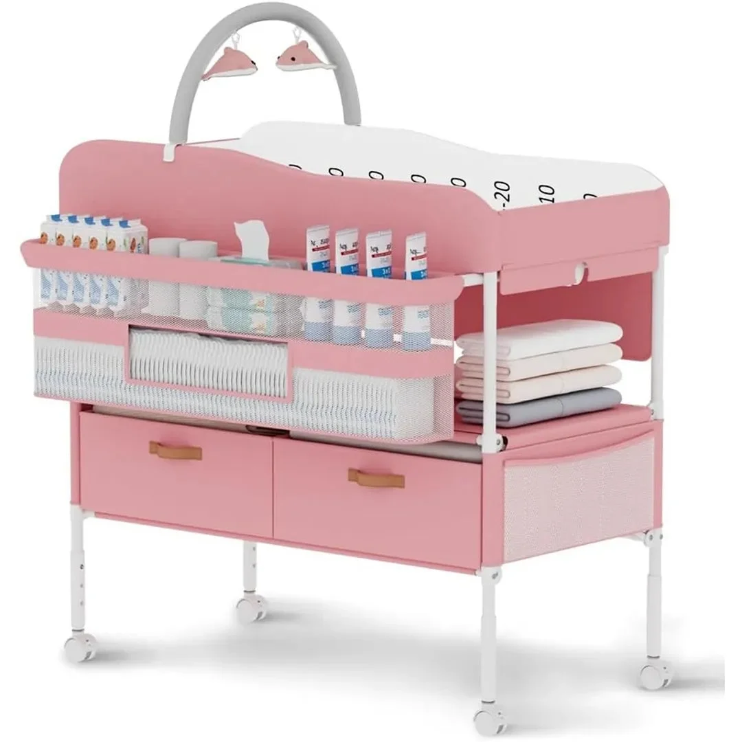 ROUTTOON Portable Diaper Changing Station - Pink