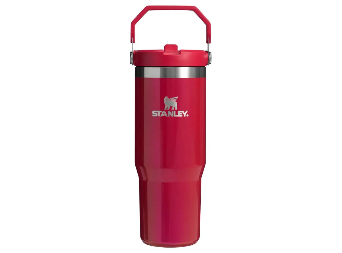 Stanley 30 oz Stainless Steel IceFlow Flip Straw Tumbler Red Delicious (See Description)