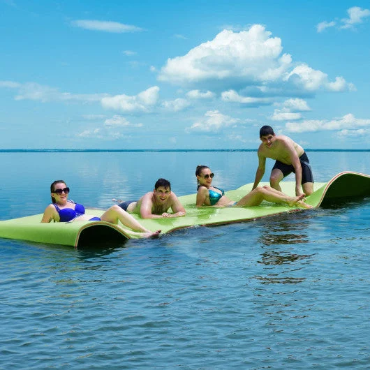COSTWAY 12¡¯ X 6¡¯ 3 Layer Floating Water Pad-Green