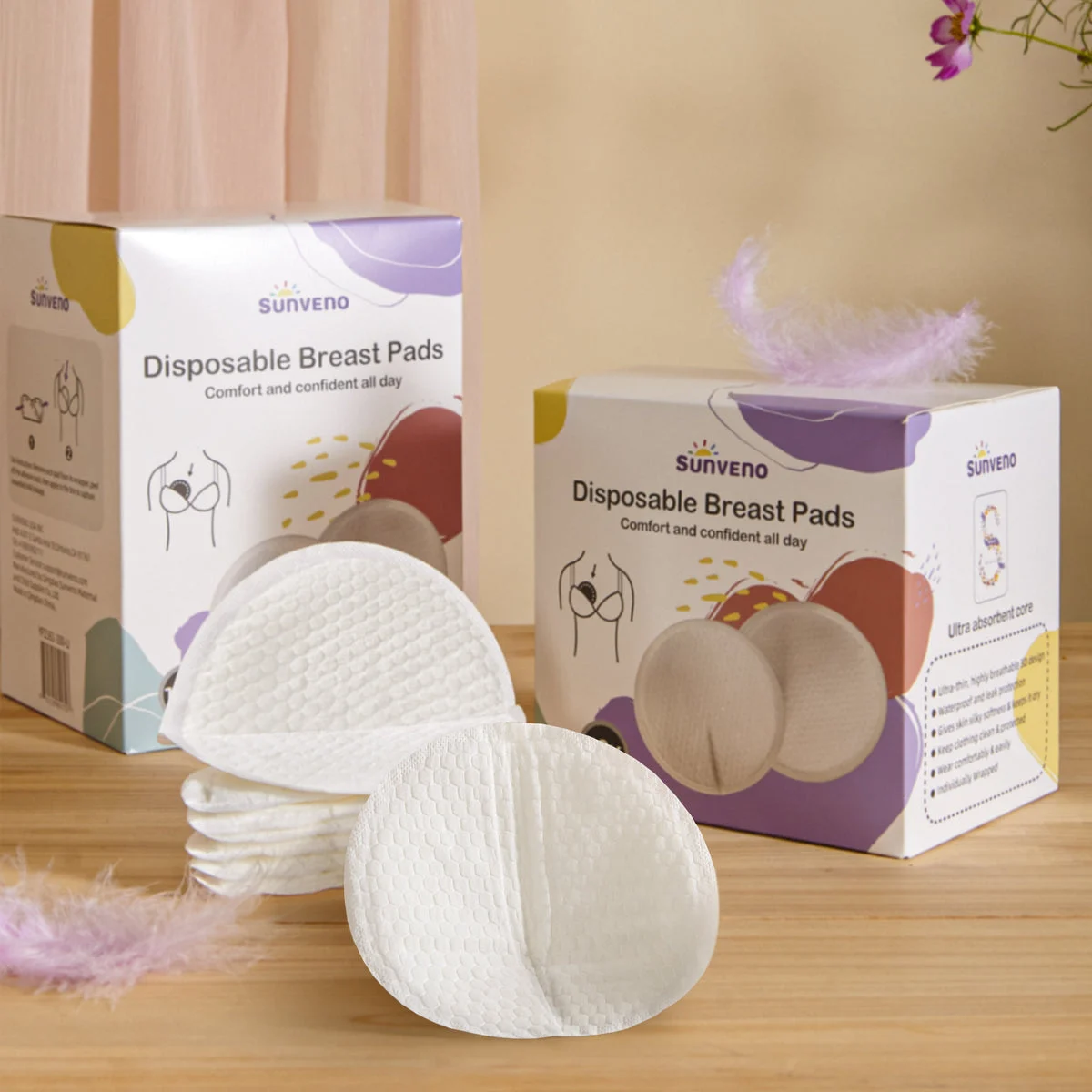 SUNVENO Ultra-Thin Disposable Nursing Pads