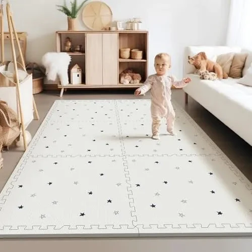 PIGLOG Baby Foam Play Mat - PIGLOG 72x48 Inches Interlocking Floor Tiles, Toddler Play Mat for Indoor & Outdoor