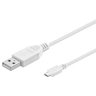 Manhattan Hi-speed Usb Device Cable - Usb For Notebook - 3.28 Ft - 1 X Type A Male Usb - 1 X Type B Male Micro Usb - Nickel-plated Contacts - Shielding - White (323987)