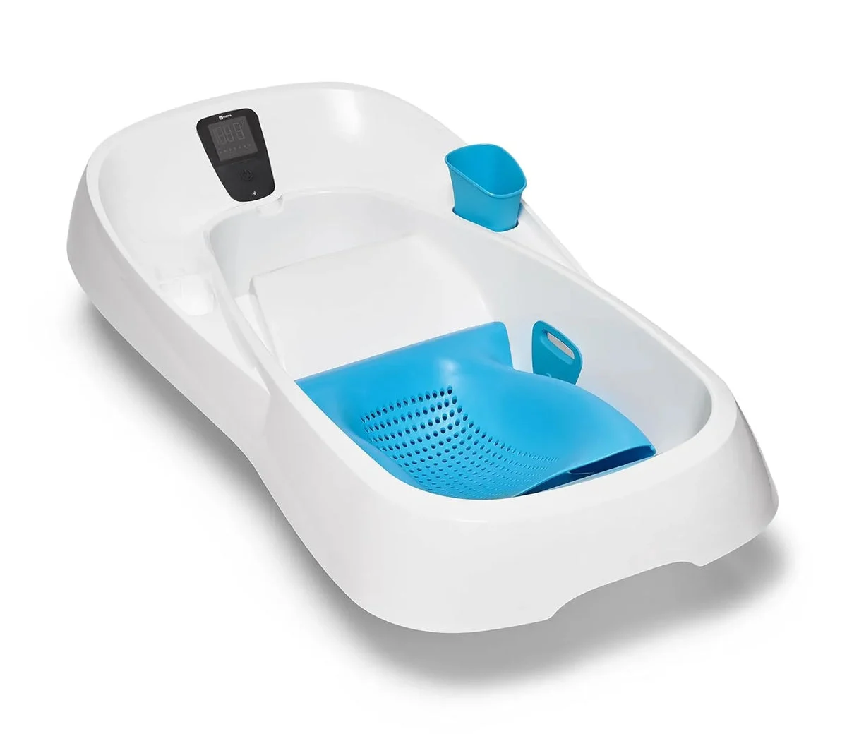 4moms Cleanwater Tub, 3-in-1 Grow-with-Me Baby Bathtub with Digital Thermometer for Newborns to Toddler