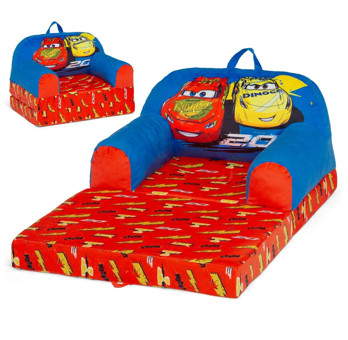 Delta Children Cozee Buddy Flip, Cars-Out Kids Chair