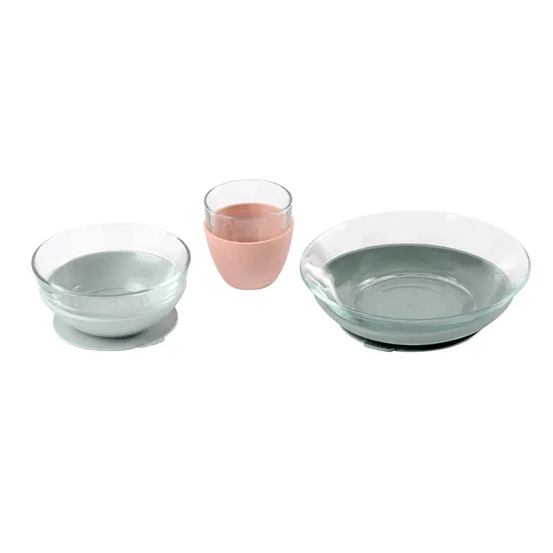 Beaba Glass Meal 3pcs Set - Eucalyptus
