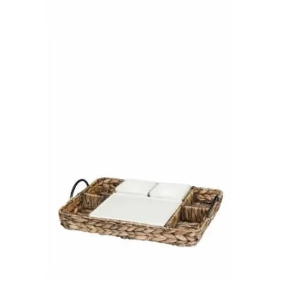 CreativeWare Hostess Serving Tray With Dishes and Compartments