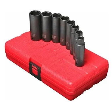 Sunex 3653 8 Piece 3/8" Drive 6 Point Metric Deep Impact Socket Set