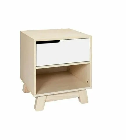 Babyletto Hudson Nightstand with USB Port in Washed Natural / White