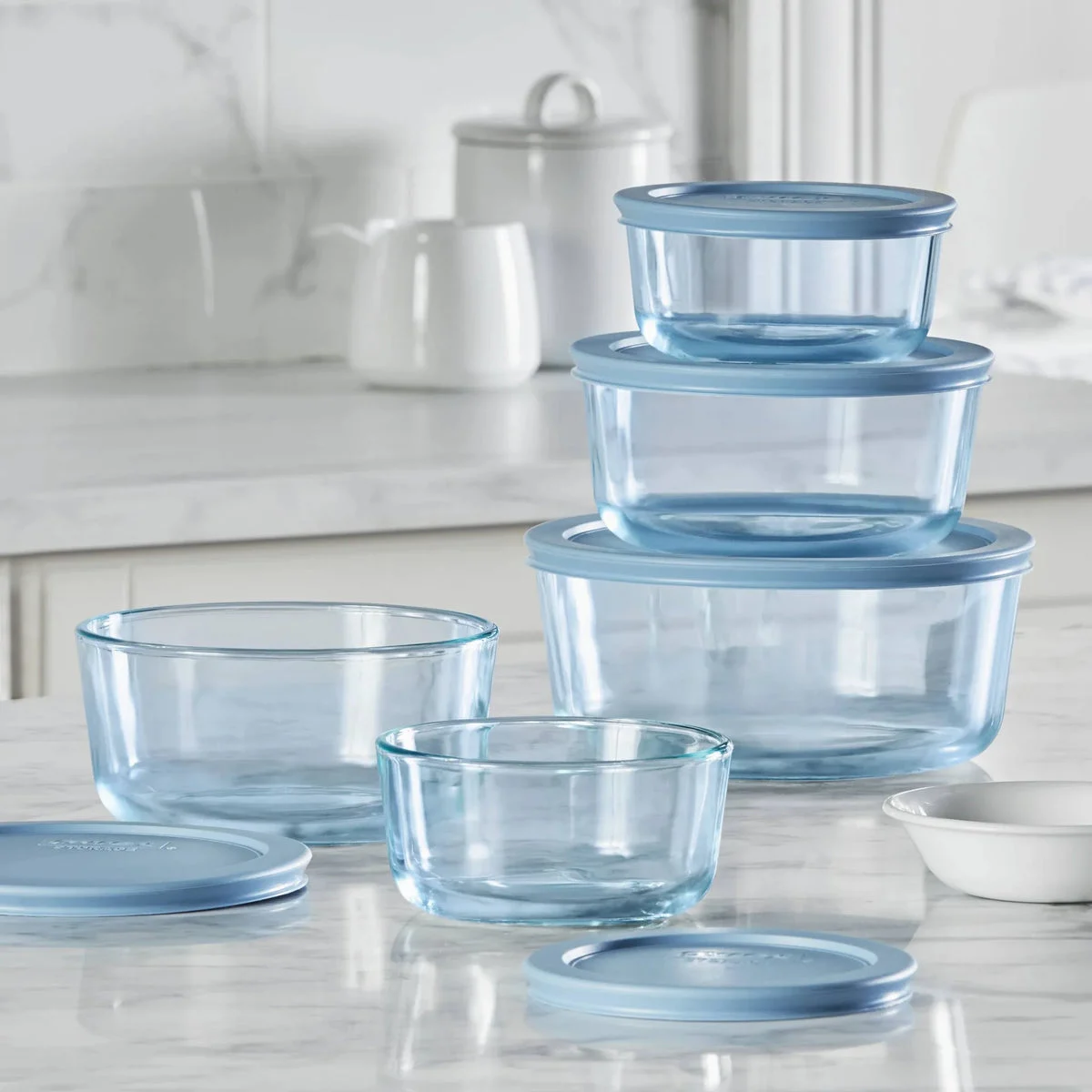 Pyrex Simply Store® Tinted 10pc Lidded Round Glass Food Storage Set