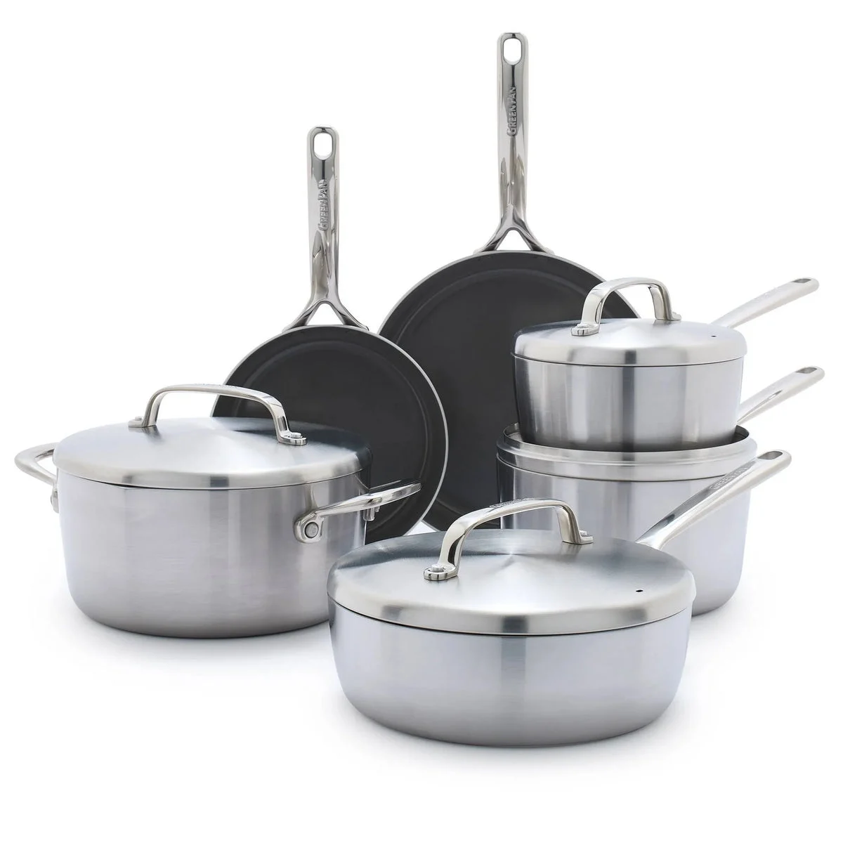 GreenPan Stainless Steel 5-Ply Ceramic Nonstick 13pc Cookware Set