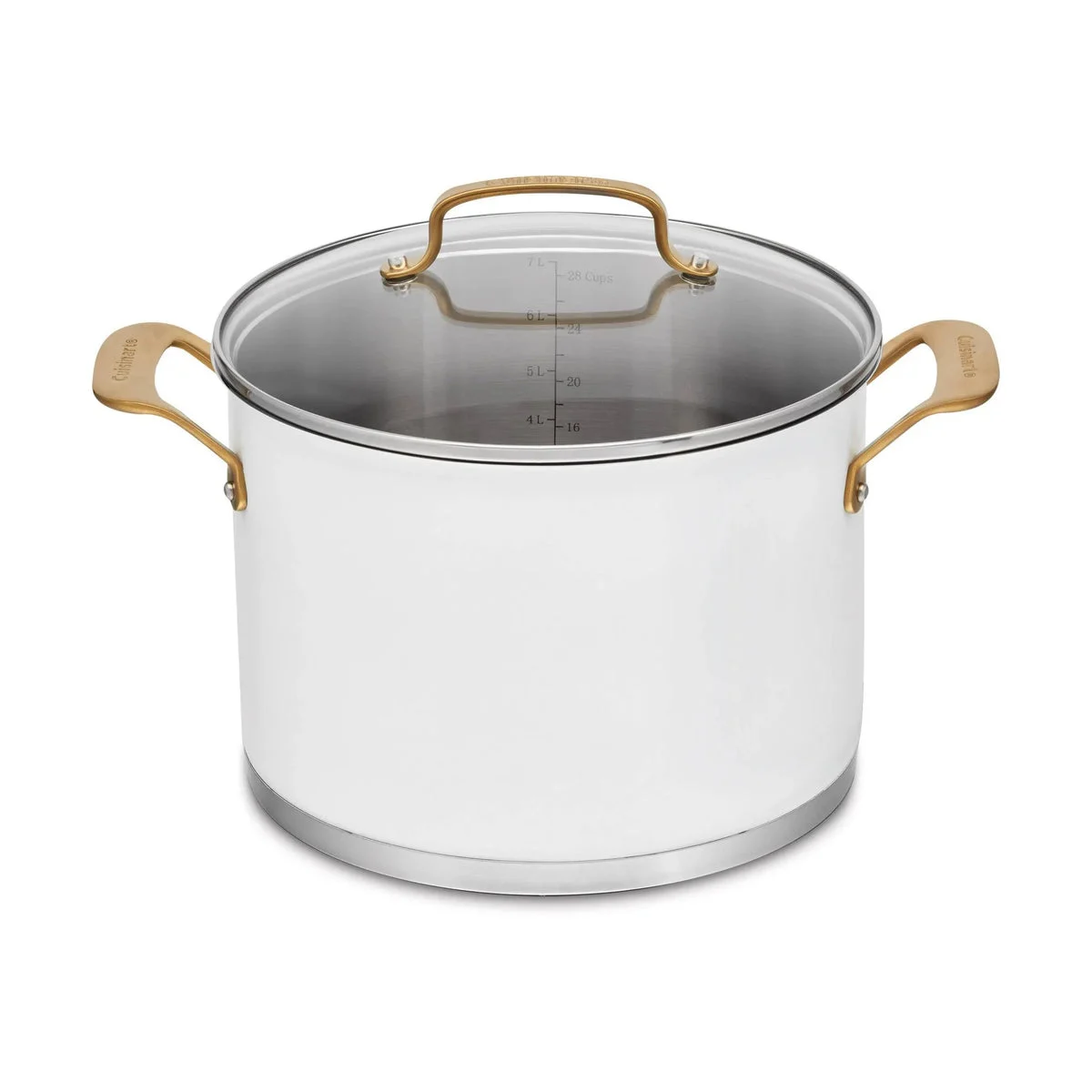 Cuisinart 8qt Stainless Steel Stock Pot with Cover - Matte White