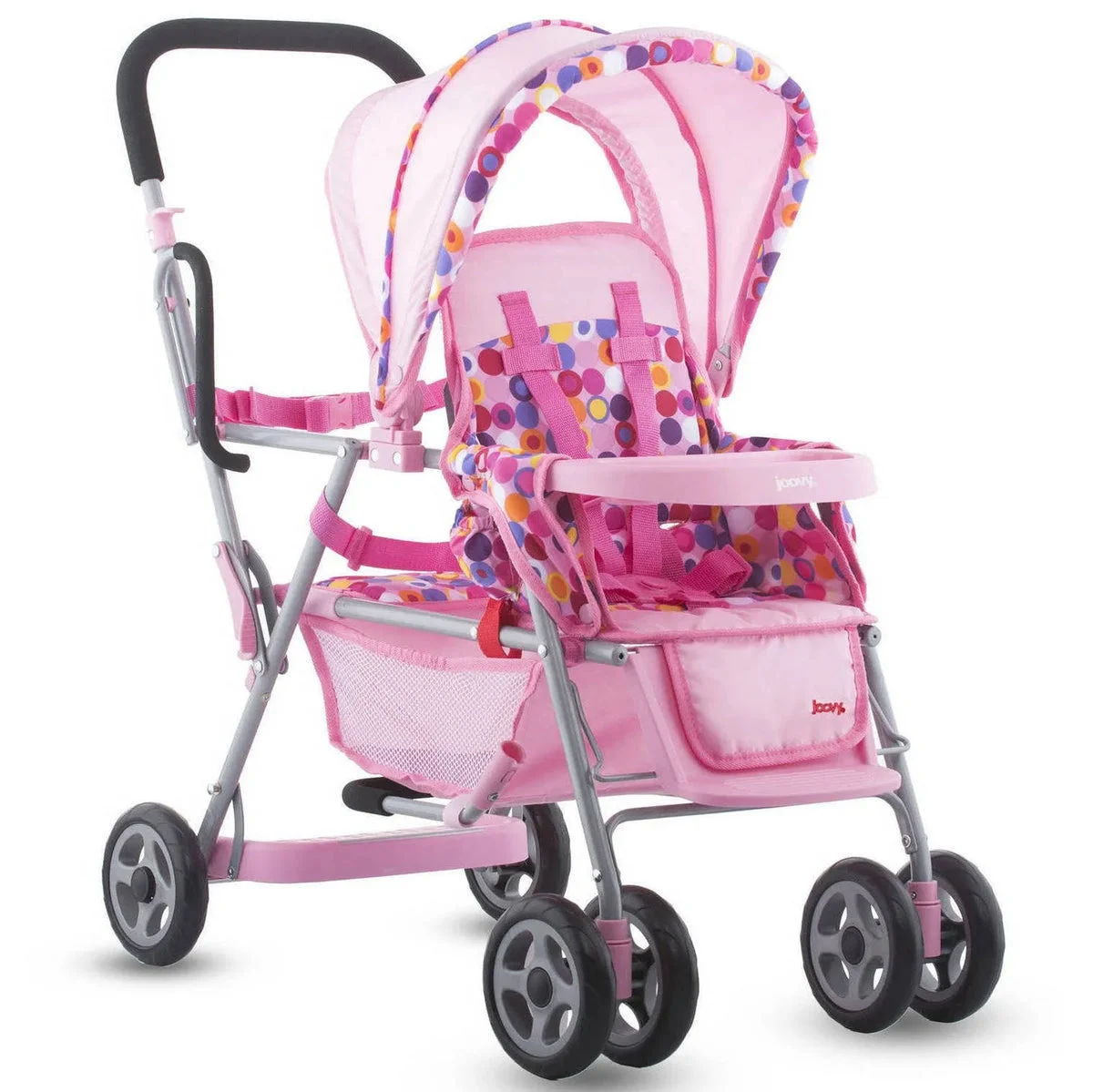 Joovy Baby Doll Caboose Tandem Stroller - Pink Dot