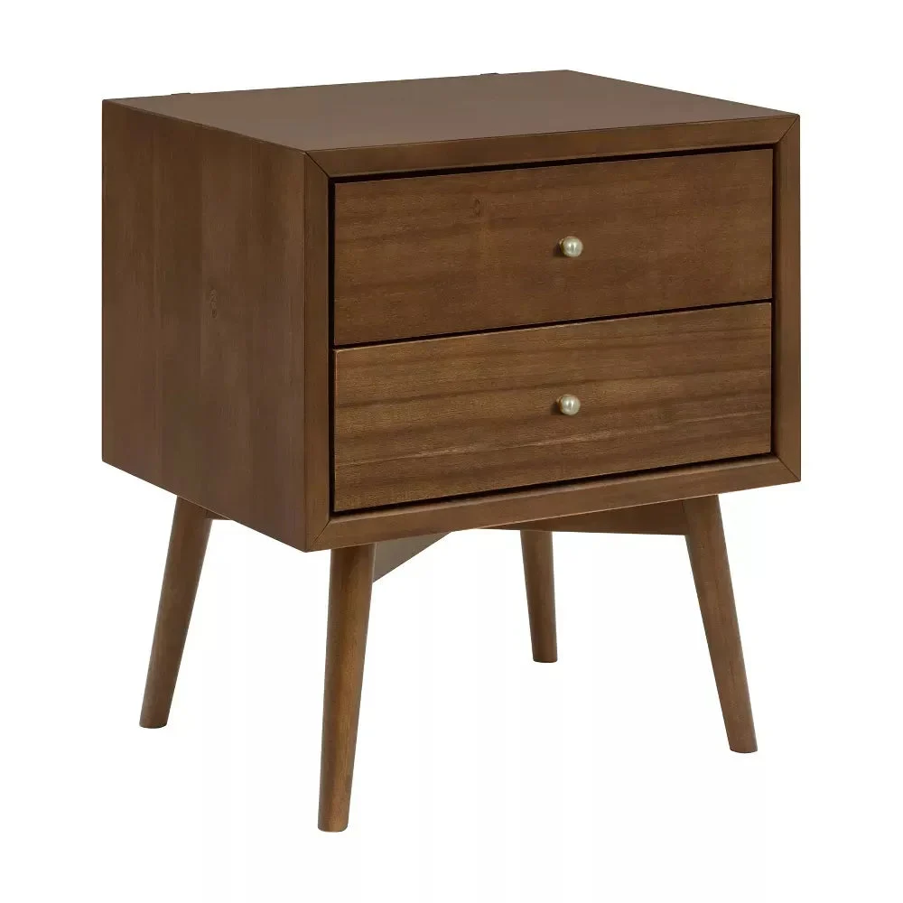Babyletto Palma Nightstand with USB Port, Assembled - Natural Walnut