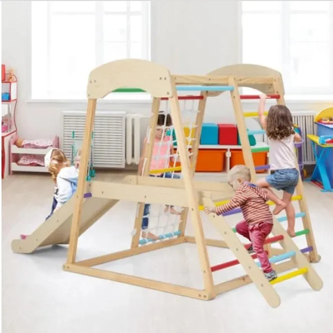Total Tactic TS10099CL 6-in-1 Indoor Jungle Gym with Monkey Bars - Multi Color