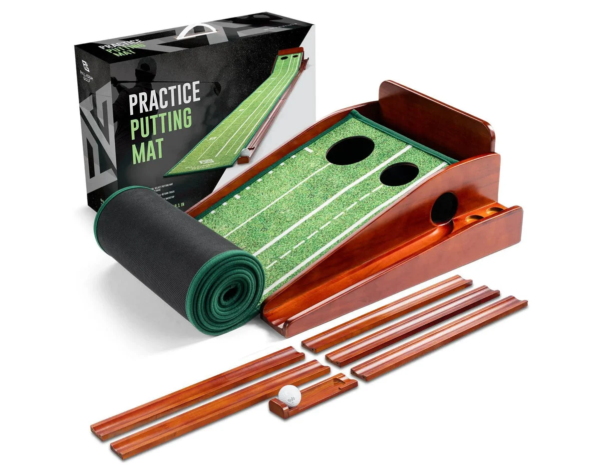 Palladium Golf Indoor Golf Putting Mat with 1/2 Hole Training