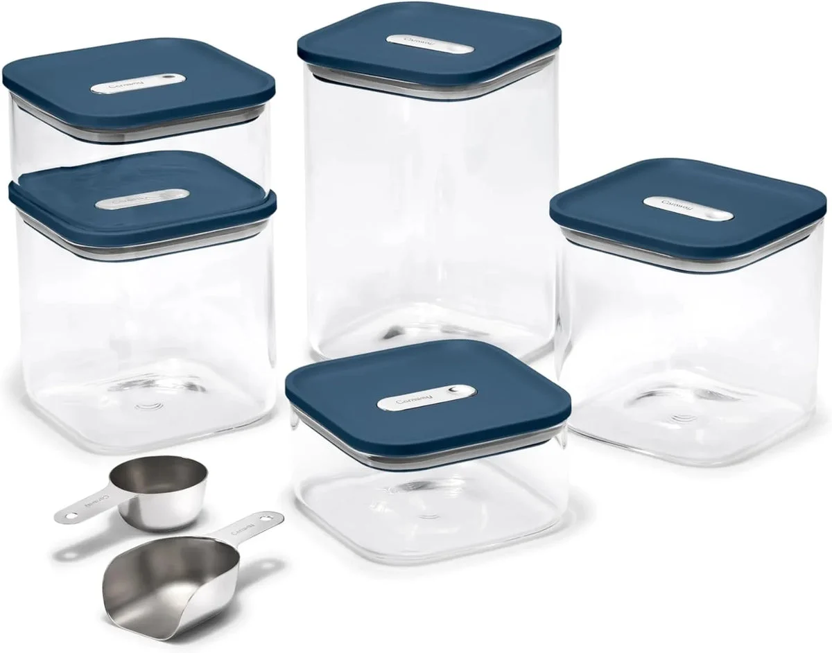 Caraway 14-pc Glass Airtight Container Set - Navy