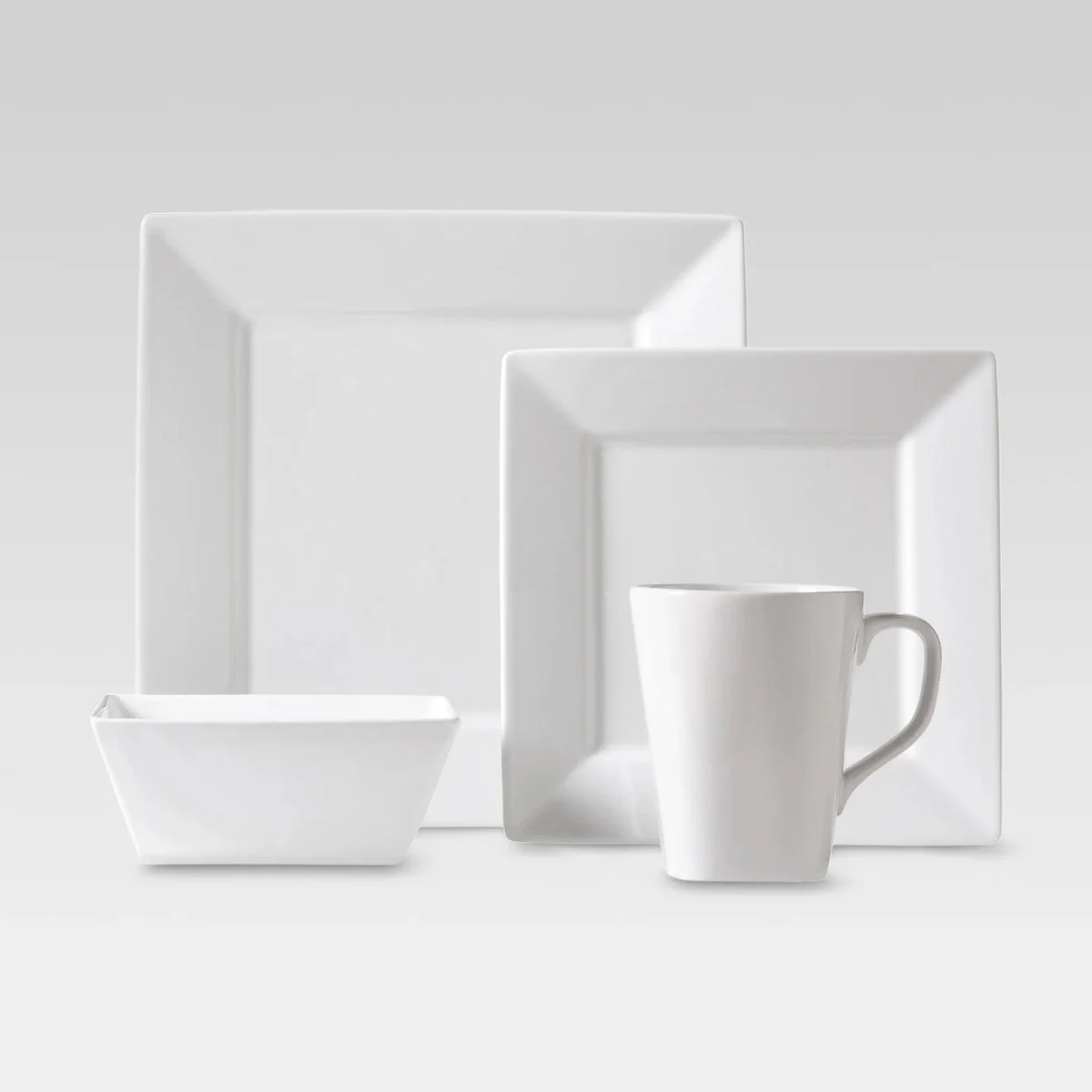 Threshold 16pc Porcelain Square Dinnerware Set - White