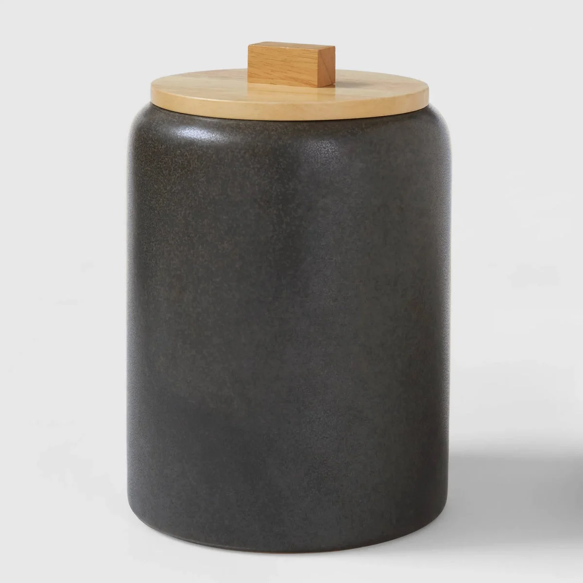 Threshold designed w/Studio McGee Large Stoneware Tilley Food Storage Canister with Wood Lid - Black
