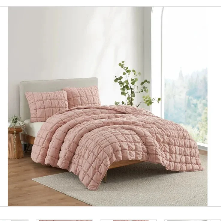 Comforter 3-Piece Puff Reversible Comforter Set - King Size