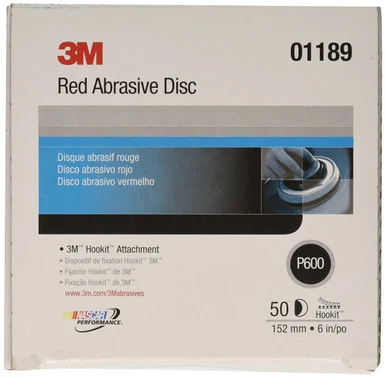 3m Company 3M-1189 Red Abrasive Hookit Disc, 6 In, P600, 50 Discs Per Box 1189_59
