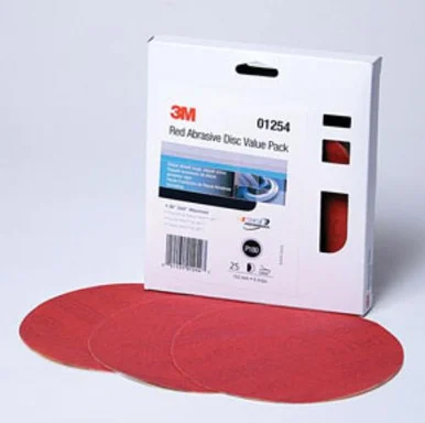 3m 3M-1254 Red Abrasive Stikit Disc Value Pack, 6 In, P180, 25 Discs Per Pack 1254_59