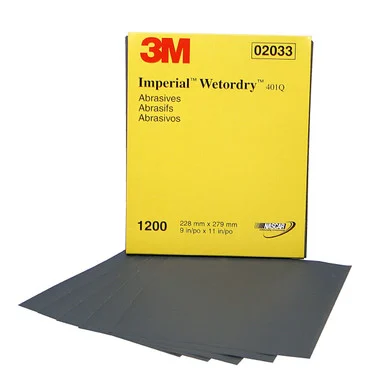 3m 3M-2033 Imperial Wetordry Sheet 02033, 9" X 11", 1200a, 50 Sheets/sleeve 2033_59