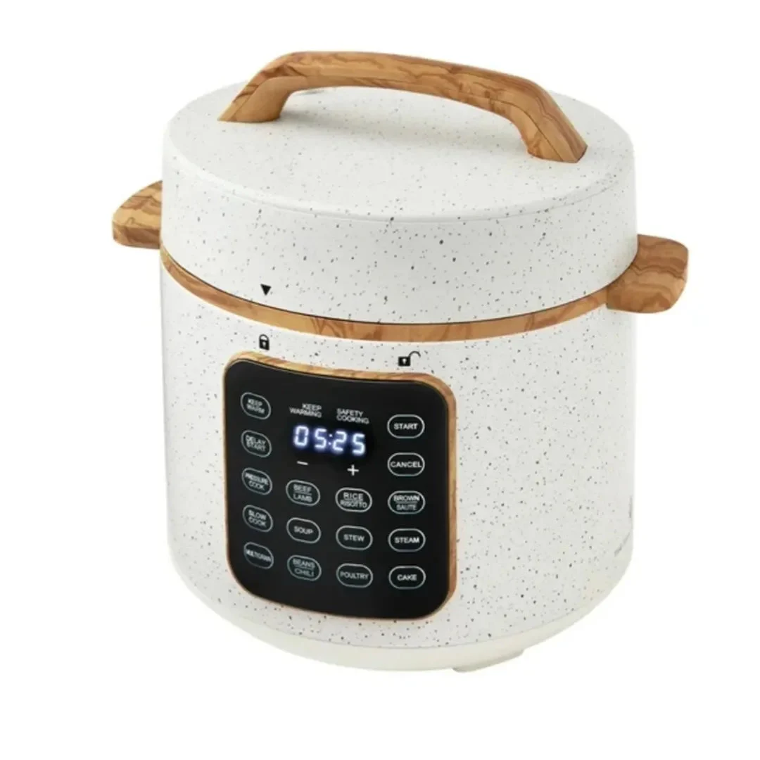 The Pioneer Woman Linen Speckle 6-Quart Pressure Cooker with Touch Control Display