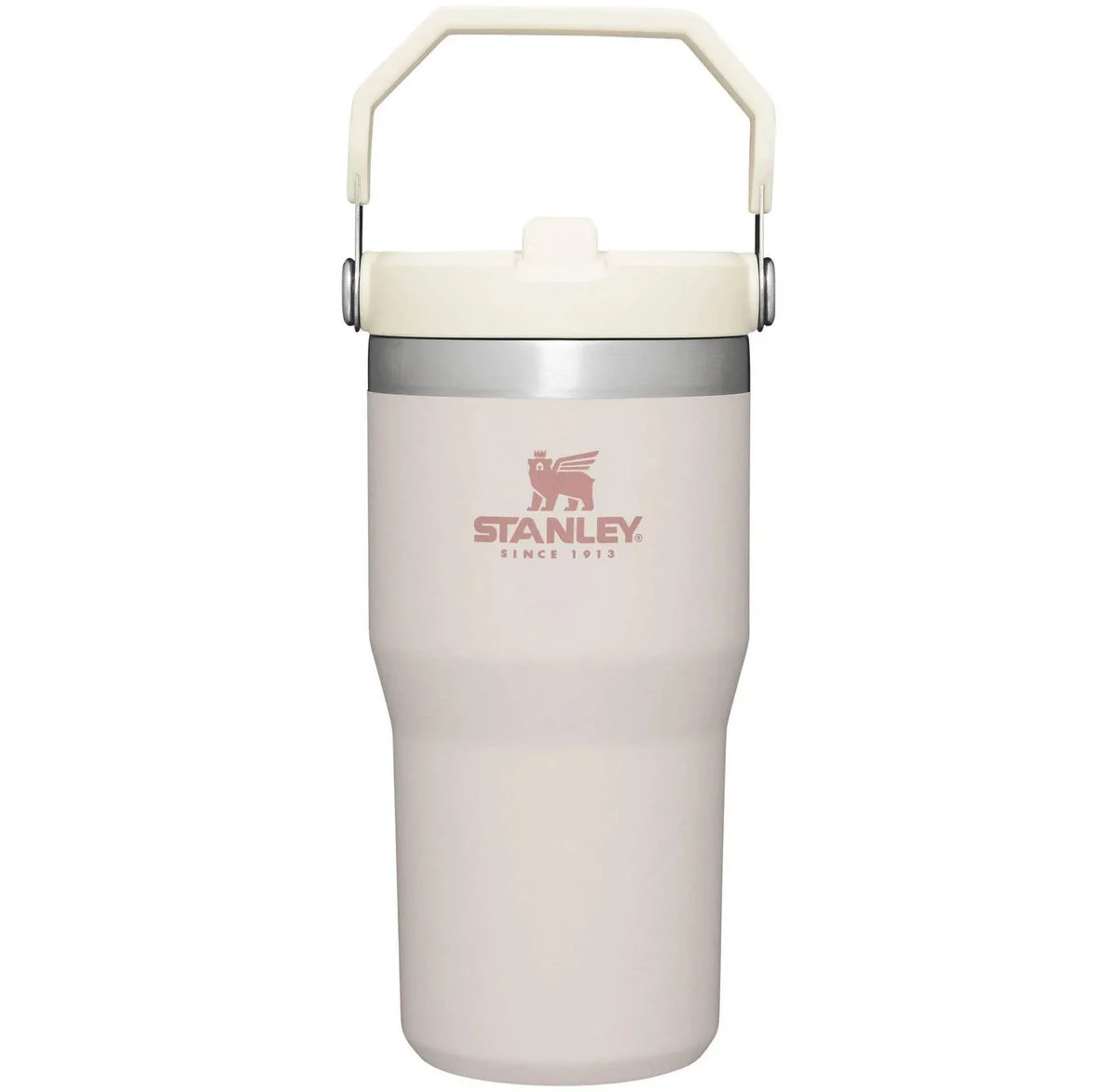 Stanley 20 oz Stainless Steel Ice Flow Flip Straw Tumbler Rose Quartz (See Description)