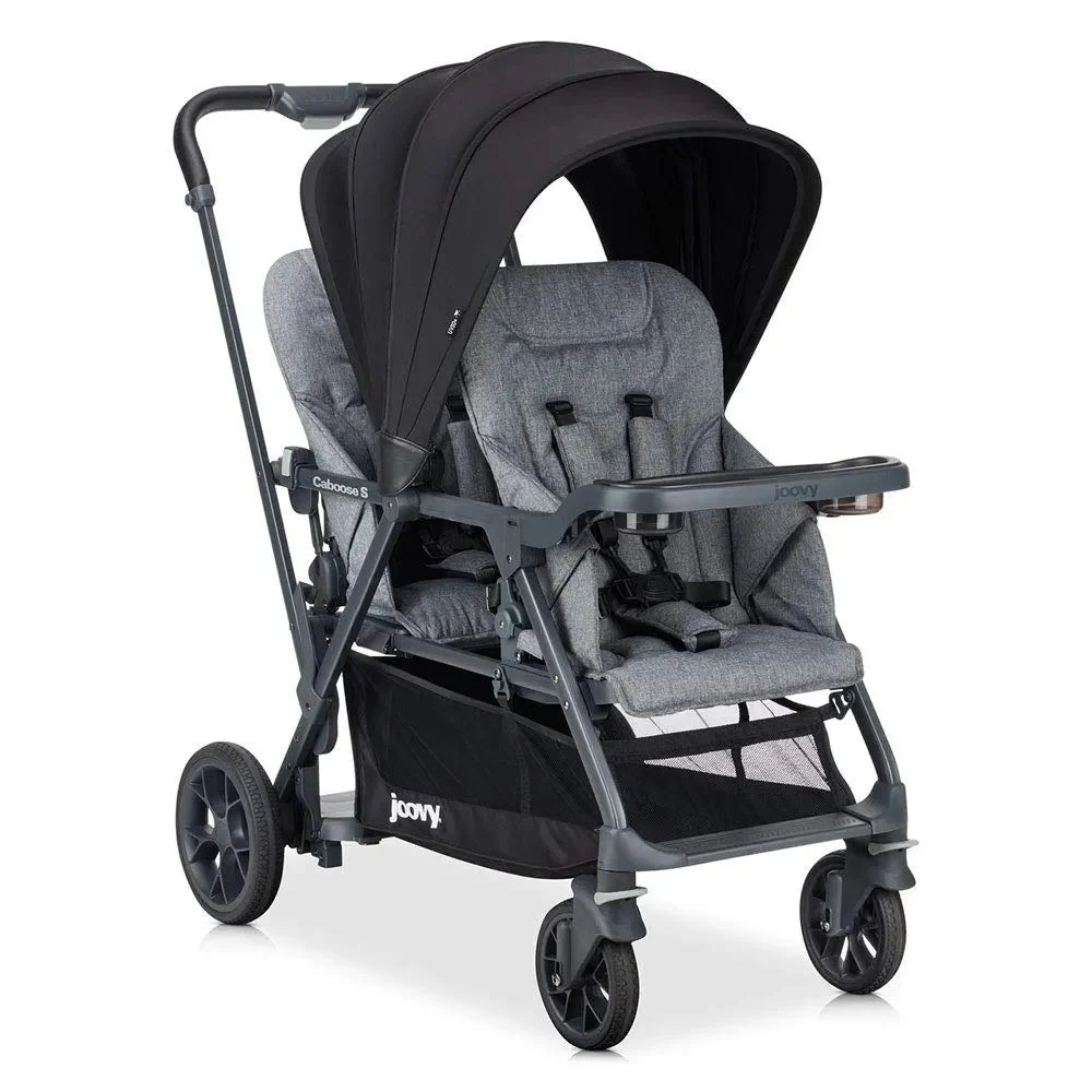 Joovy Caboose S Too Double Stroller, Stand on Tandem-Grey Melange
