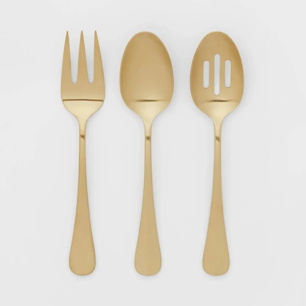 Unbranded/Generic 3-Piece Stainless Steel Serving Utensil Set