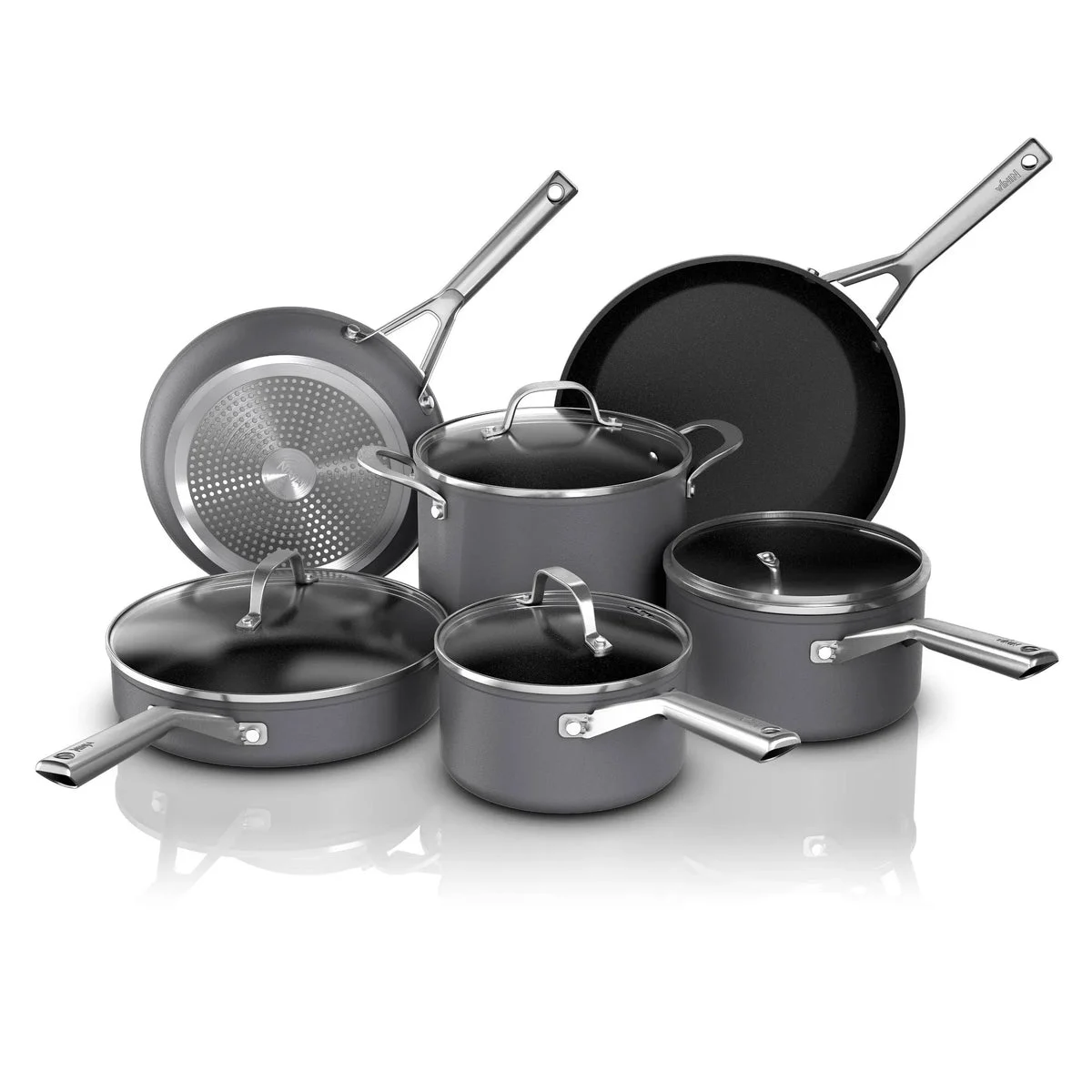 Ninja 10pc Never Stick Signature Hard-Anodized Cookware Set - Nonstick Aluminum
