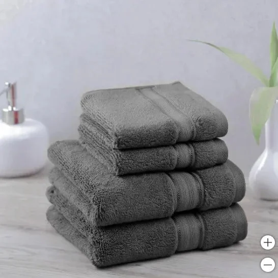 Egyptian Bedding Egyptian Grey 4 Pack hand-WashTowel Set