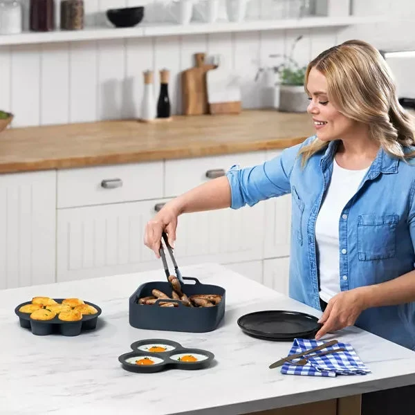 Gourmia Reusable 3pc Silicone Air Fryer Accessory Set with Basket Liner