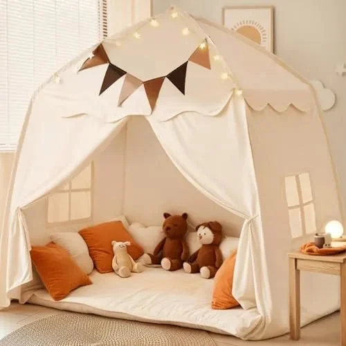 Little Dove Extra Large Kids Play Tent with Flags and Star Lights