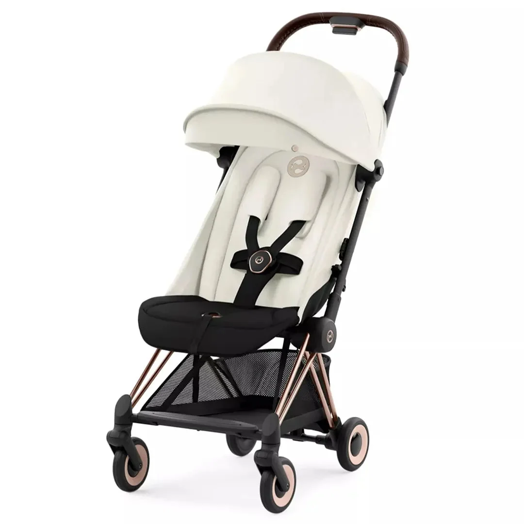 Cybex Coya Compact Lightweight Travel Ready Stroller - Rose Gold/Off White