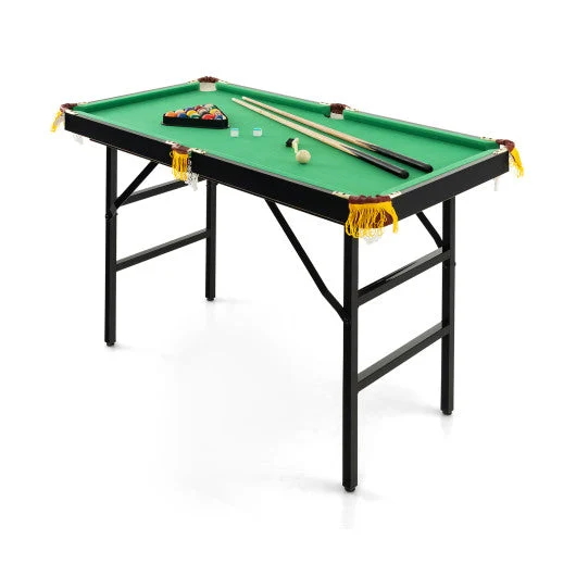 COSTWAY 47 Inch Folding Billiard Table With Cues and Brush Chalk -Green